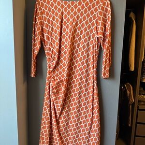 J. McLaughlin Small Orange Sheath Dress with Dolman Sleeves